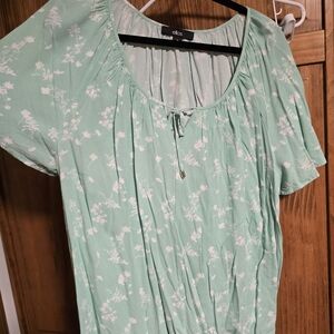 Ellos Light Green Floral Blouse
